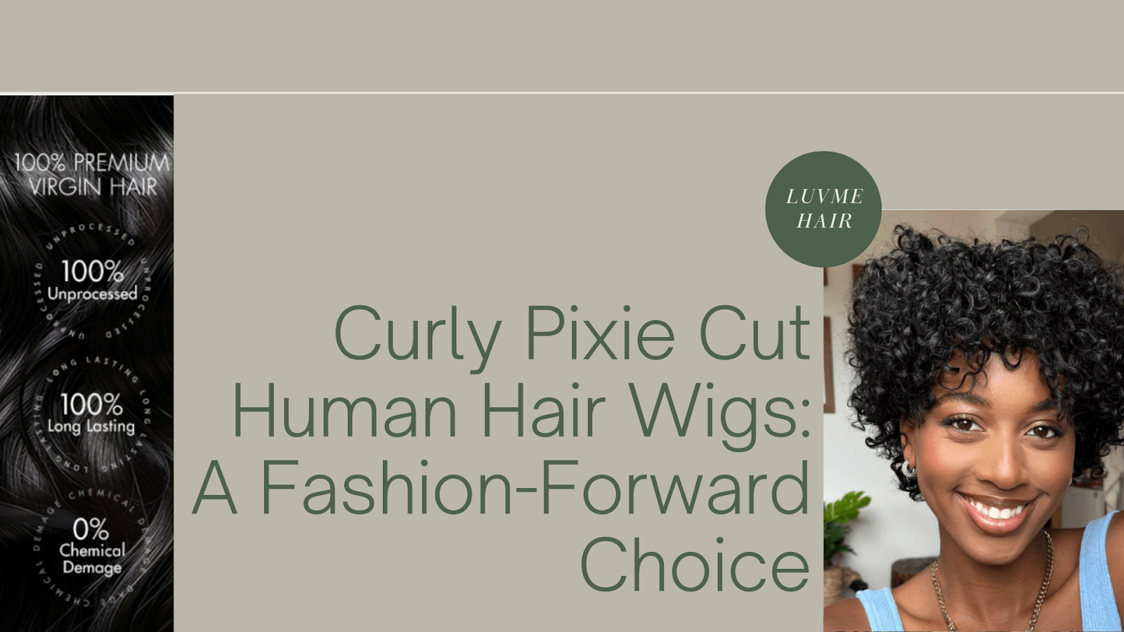 Curly Pixie Cut Human Hair Wigs